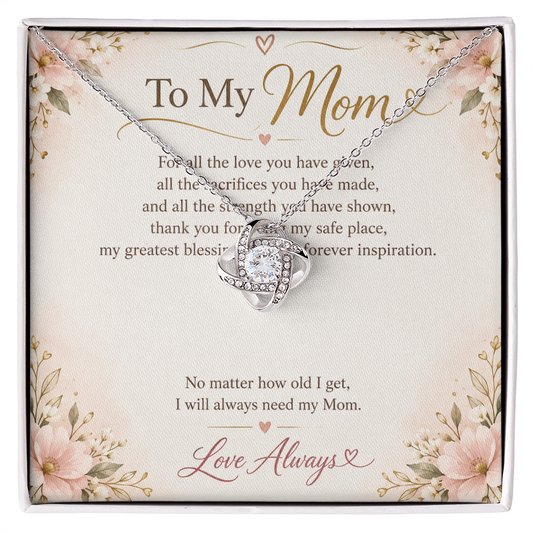 To My Mom – Love Knot Necklace | A Gift of Love, Strength & Appreciation