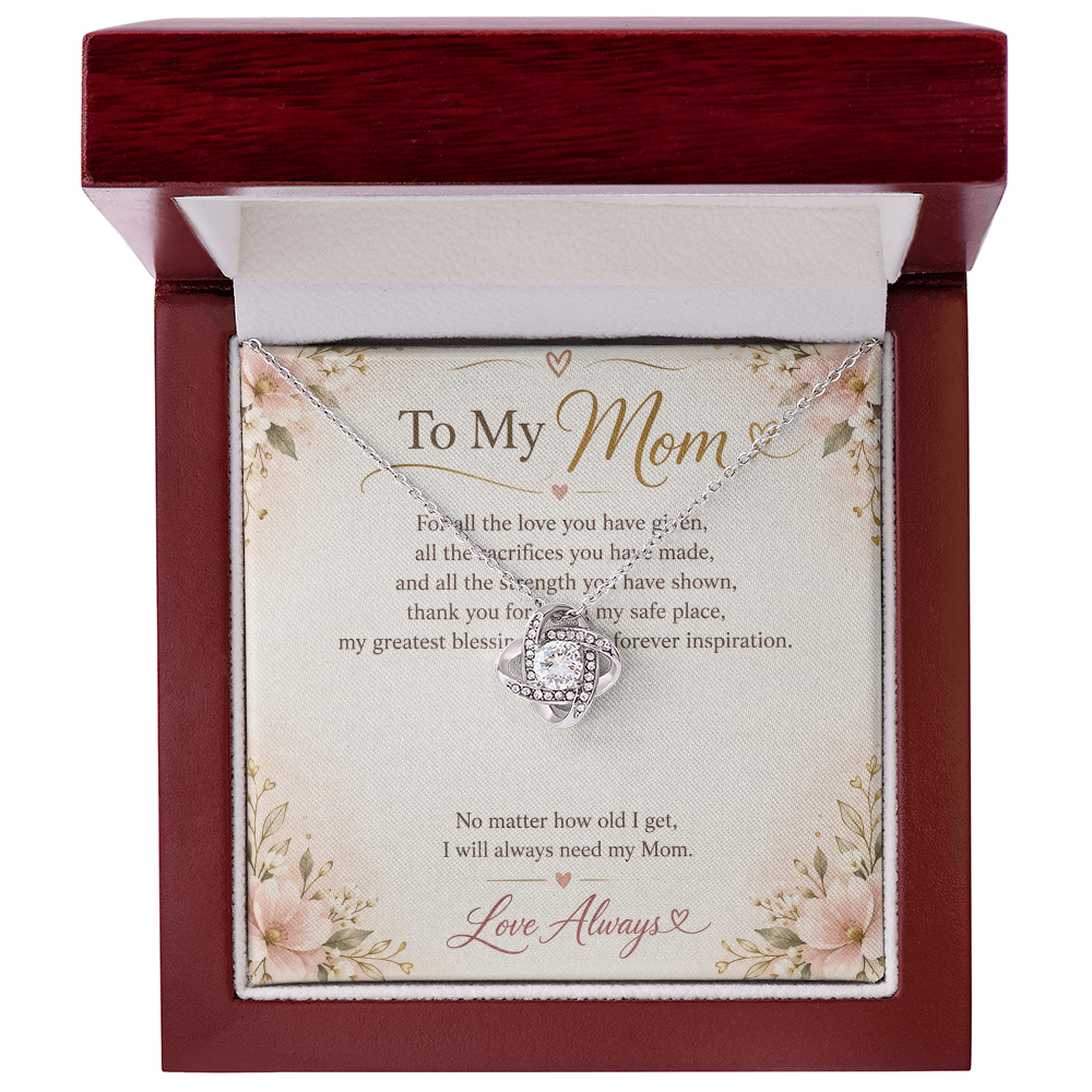 To My Mom – Love Knot Necklace | A Gift of Love, Strength & Appreciation